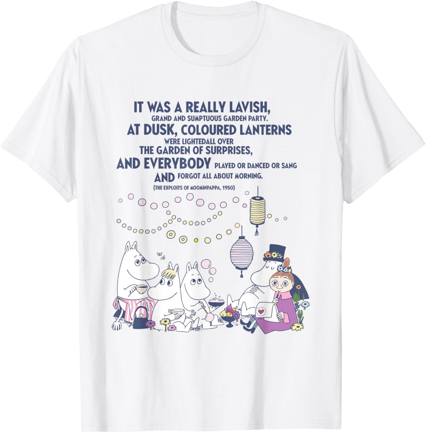 Moomin Really Lavish The Exploits of Moominpappa Quote T-Shirt - T-Shirt | White