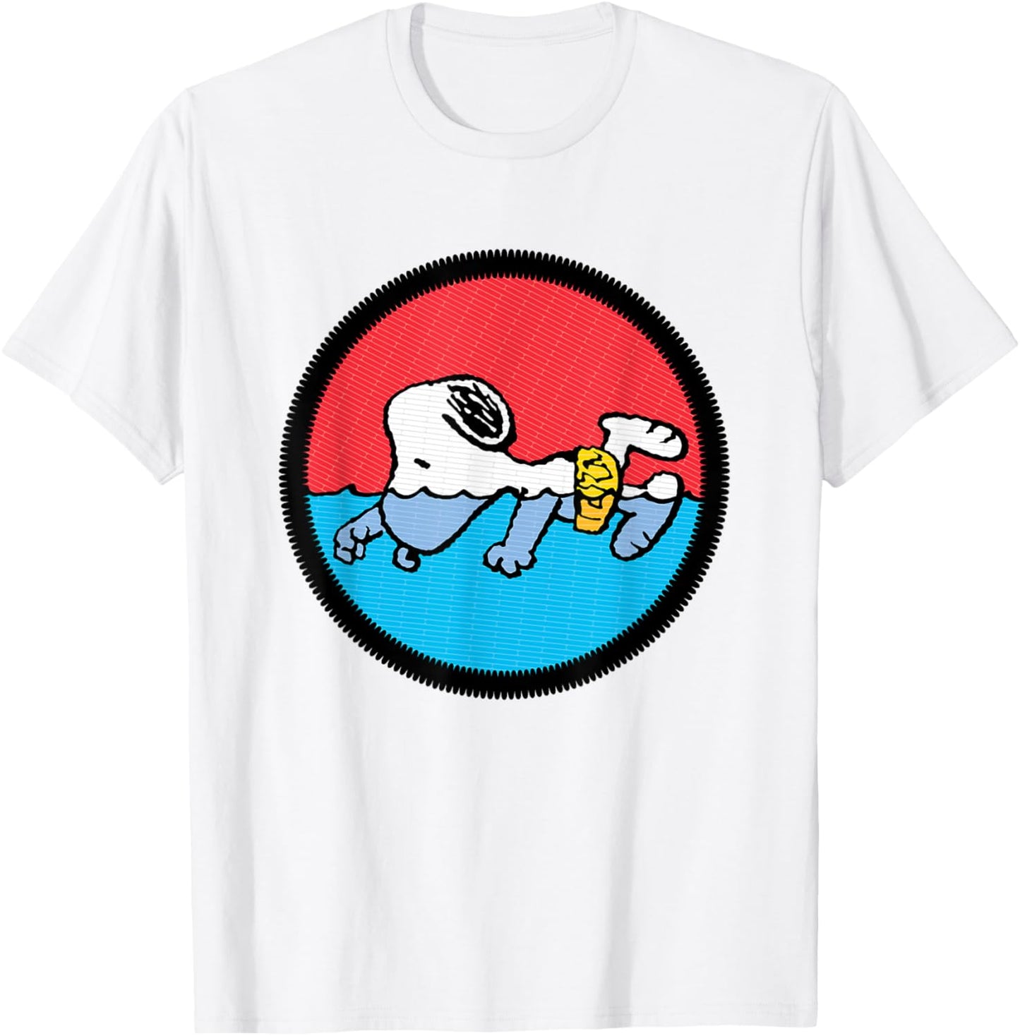 Peanuts Snoopy Swimming T-Shirt - T-Shirt | White