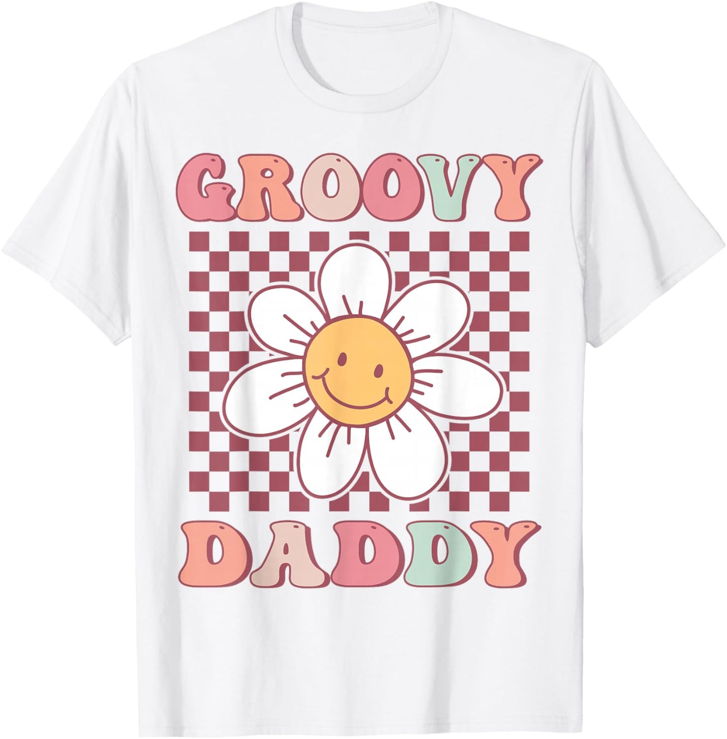 Groovy Daddy Matching Family Birthday Party Daisy Flower T-Shirt - T-Shirt | White