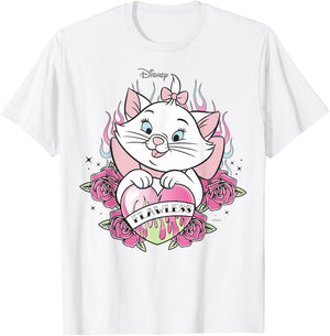 Disney The Aristocats Marie Flawless Rose Tattoo Art T-Shirt - T-Shirt | White
