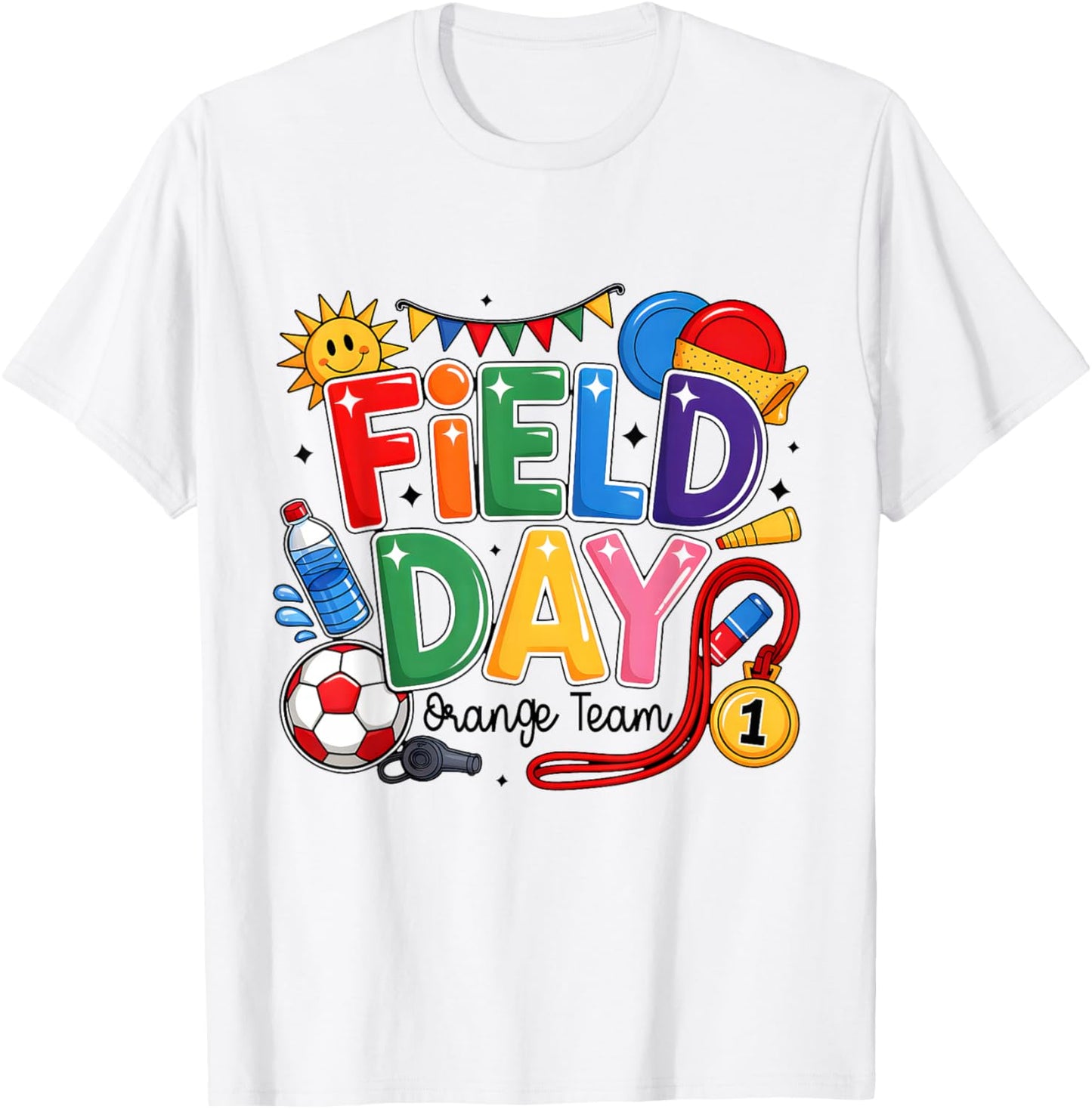 Field Day Orange Team Funny for Kids Teacher Field Day Games T-Shirt - T-Shirt | White