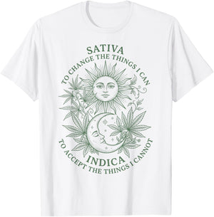 Weed Sativa to Change Indica to Accept Retro Stoner Adults T-Shirt - T-Shirt | White