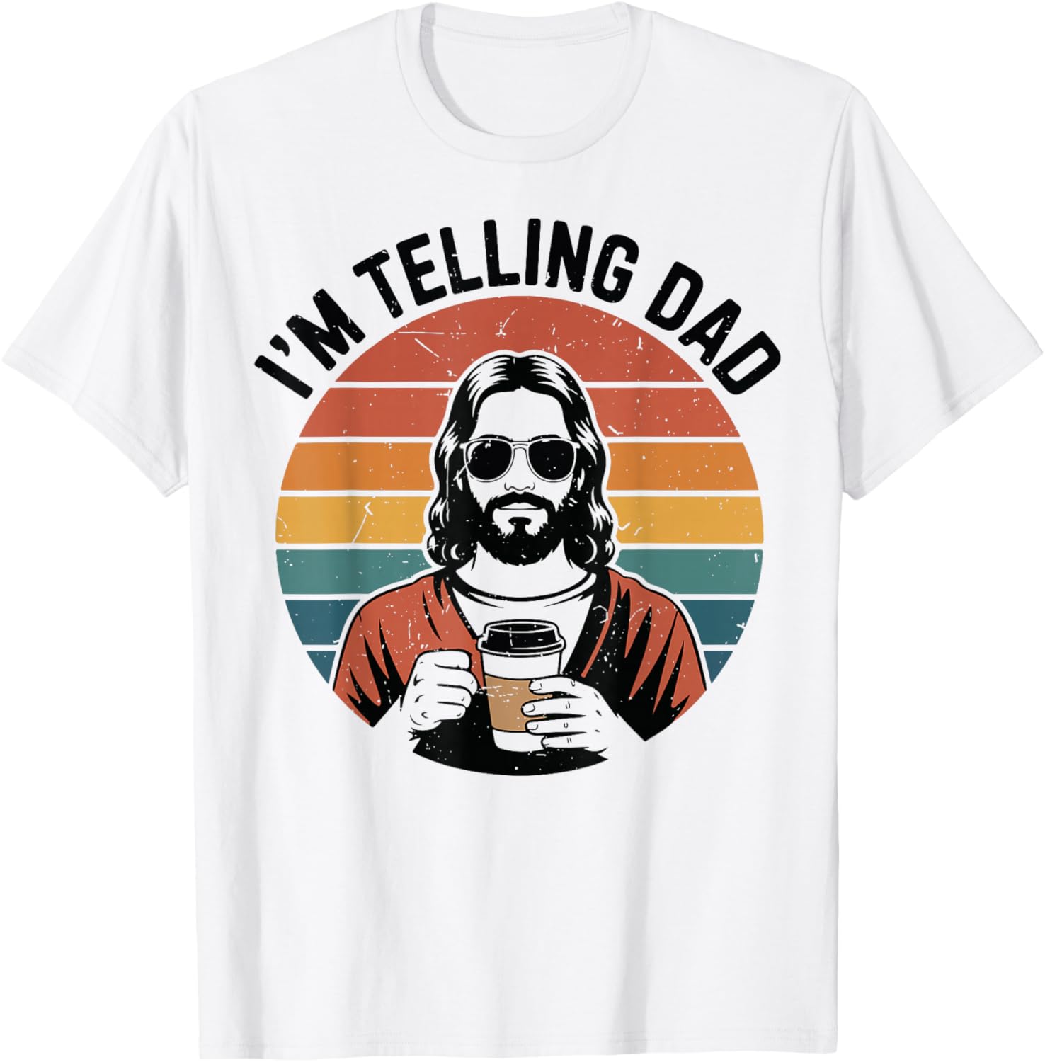 I'm Telling Dad Jesus Christ Meme Christian Humor Funny Kids T-Shirt - T-Shirt | White