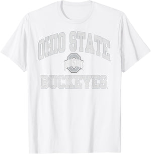 Ohio State Buckeyes Vintage Worn Red Officially Licensed T-Shirt - T-Shirt | White