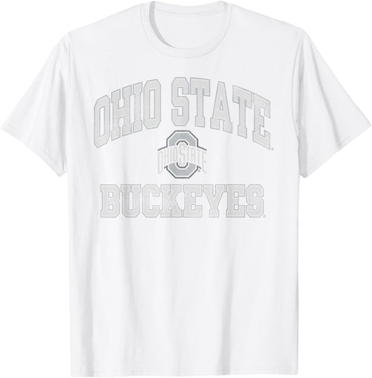 Ohio State Buckeyes Vintage Worn Red Officially Licensed T-Shirt - T-Shirt | White