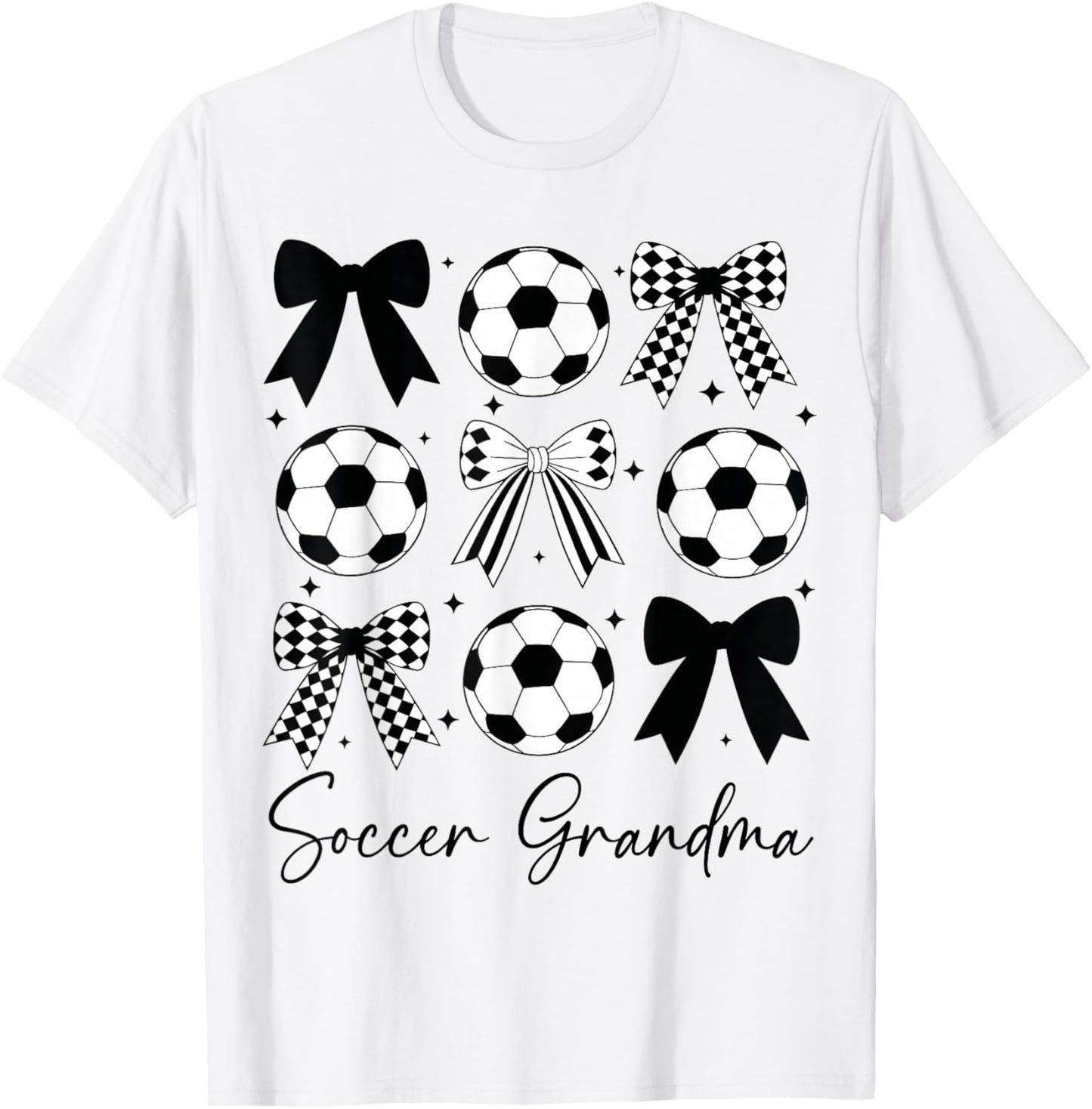 Soccer Grandma Funny Coquette Bow Soccer Grandma T-Shirt - T-Shirt | White