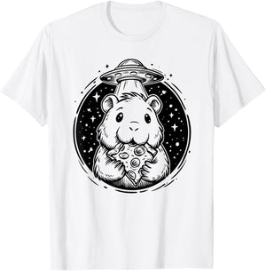 Capybara Eating Pizza Food Lover T-Shirt - T-Shirt | White