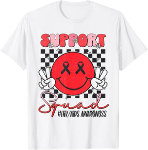 Aids Support Smile Face World Aids Day Hiv Aids Awareness T-Shirt - T-Shirt | White