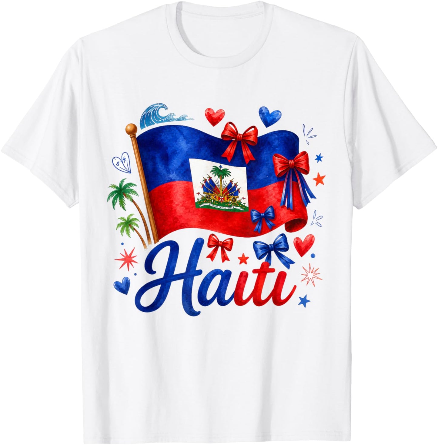 Haiti Haitian Flag Outfits Haiti Flag Day T-Shirt - T-Shirt | White
