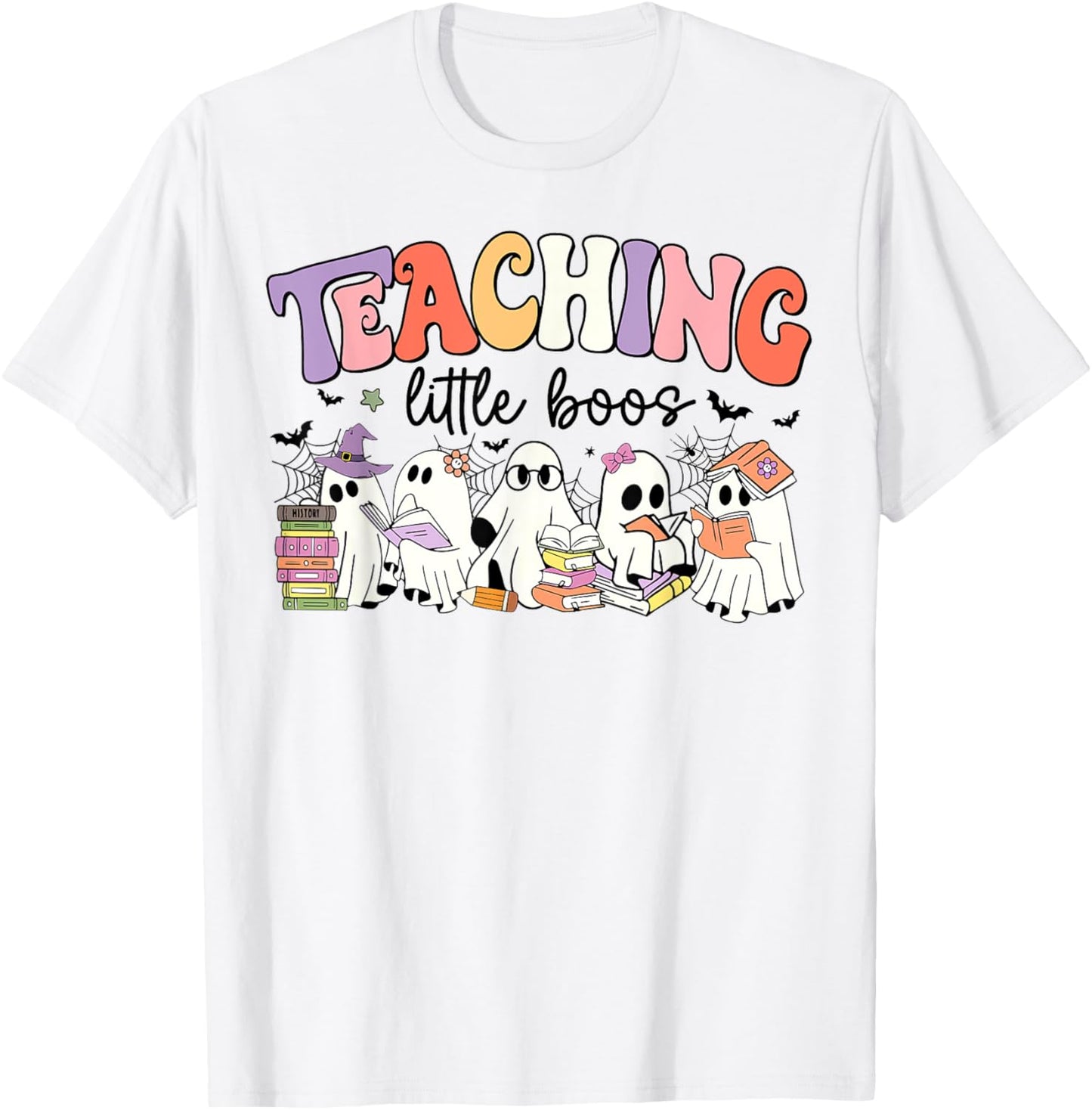 Teaching My Little Boos Teacher Ghost Teacher Halloween Women Kids T-Shirt - T-Shirt | White