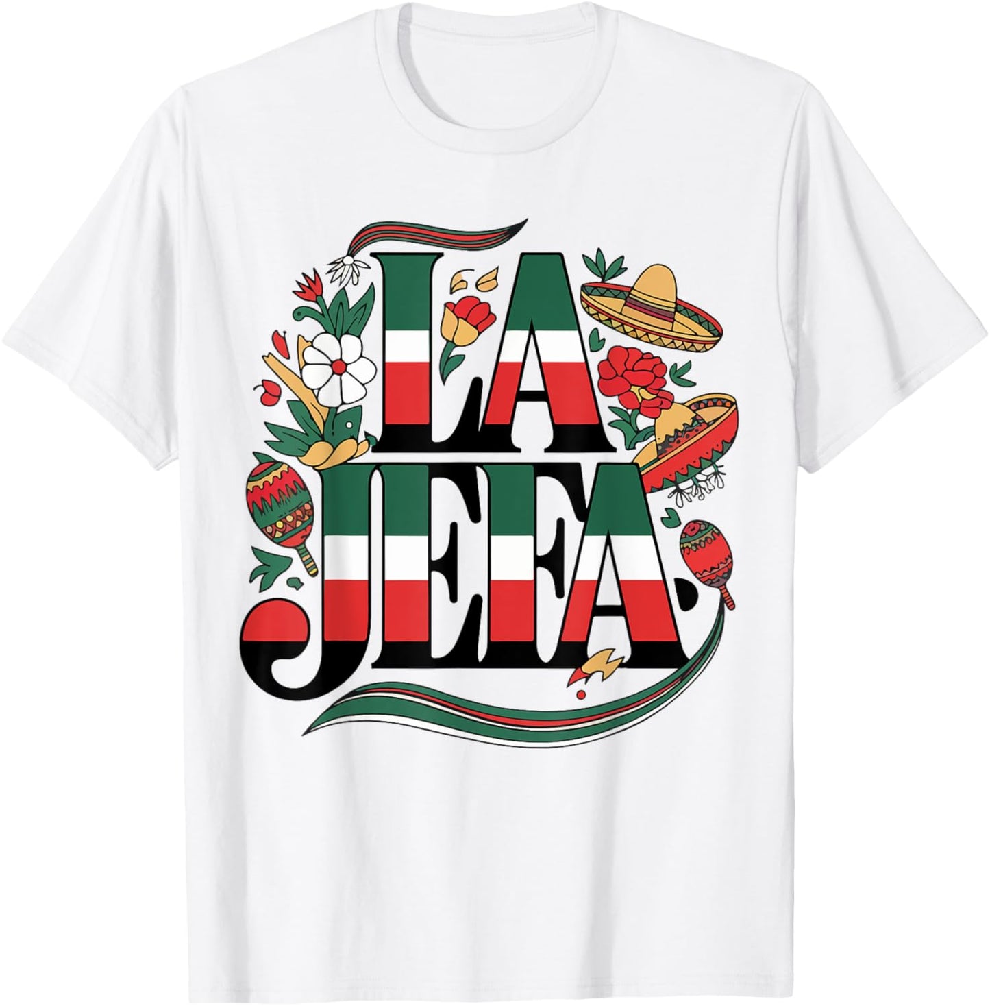 La Jefa Cinco de Mayo Funny Mexican Mom Mother Day Women T-Shirt - T-Shirt | White