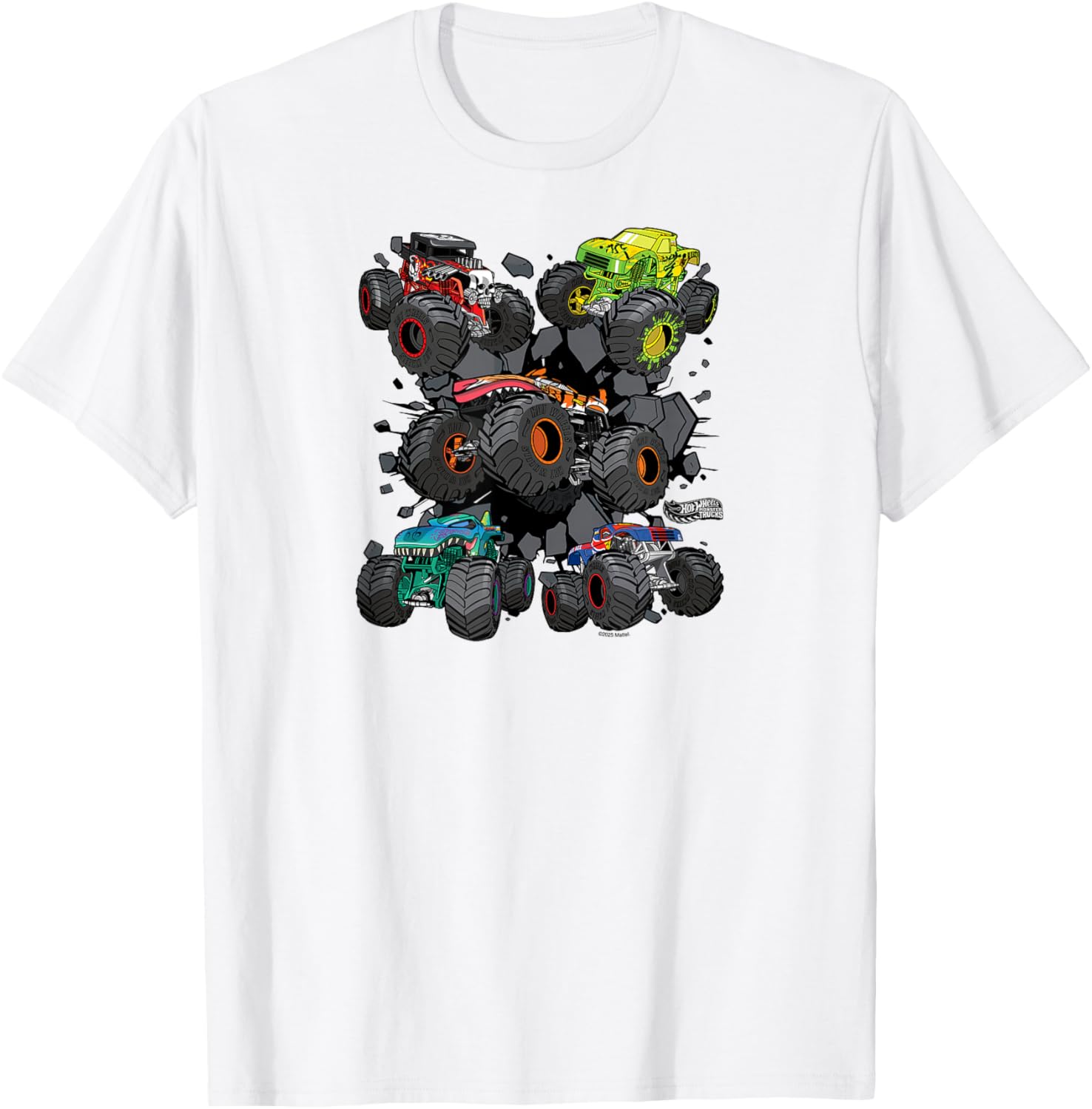 Hot Wheels Monster Trucks Road Bike T-Shirt - T-Shirt | White