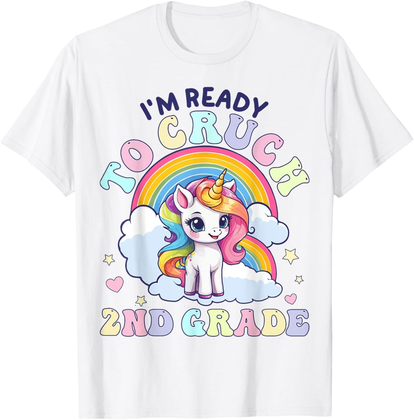 I'm Ready To Crush 2nd Grade, Unicorn Back to School Girls T-Shirt - T-Shirt | White