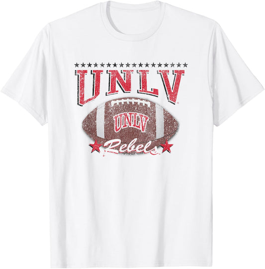 UNLV Rebels Football Vintage Stars White Officially Licensed T-Shirt - T-Shirt | White