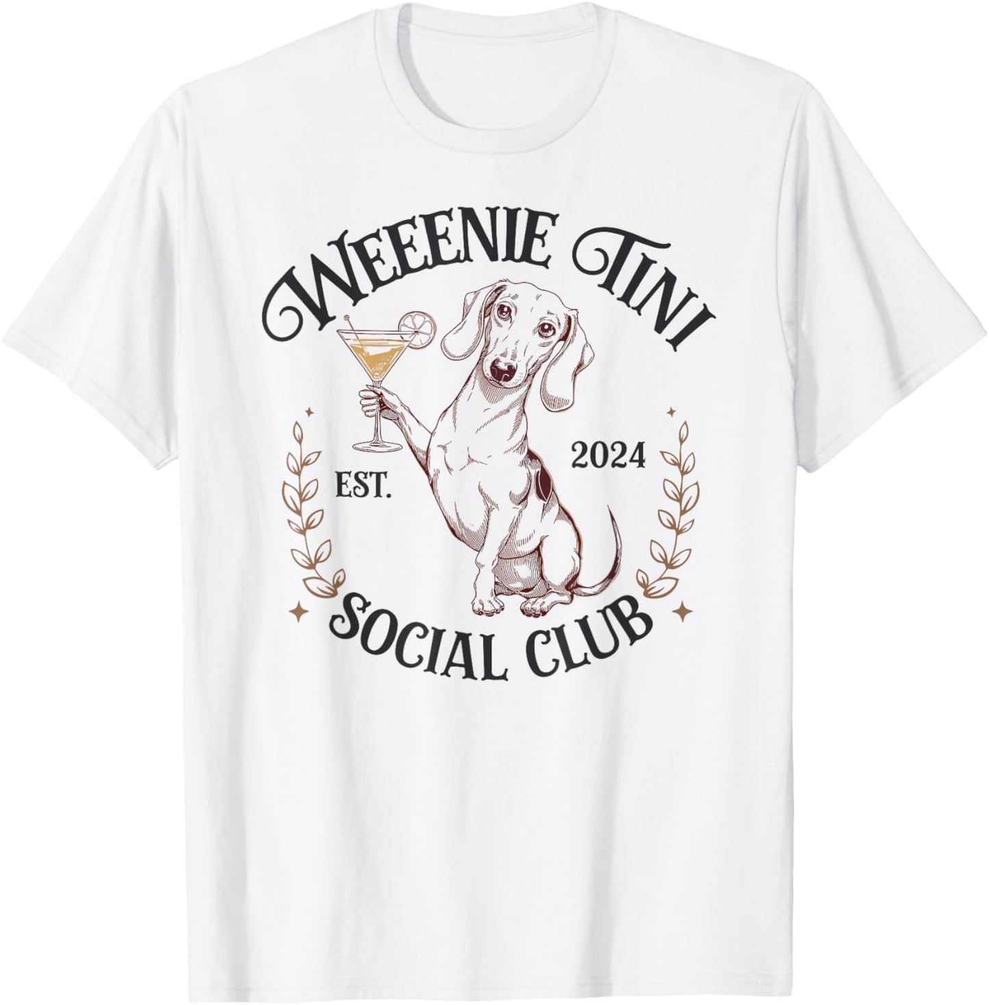 Dachshund Weenie Tini Social Club Lover funny Weiner Dog Women T-Shirt - T-Shirt | White