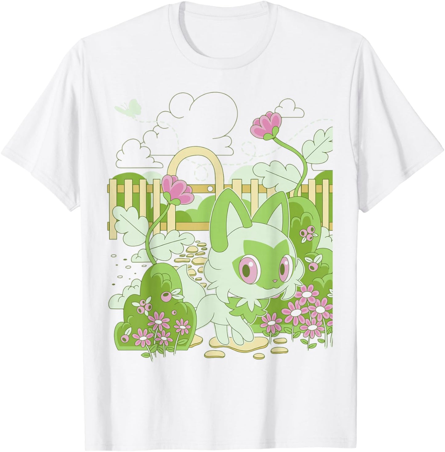 Pokémon - Sprigatito Nature T-Shirt - T-Shirt | White