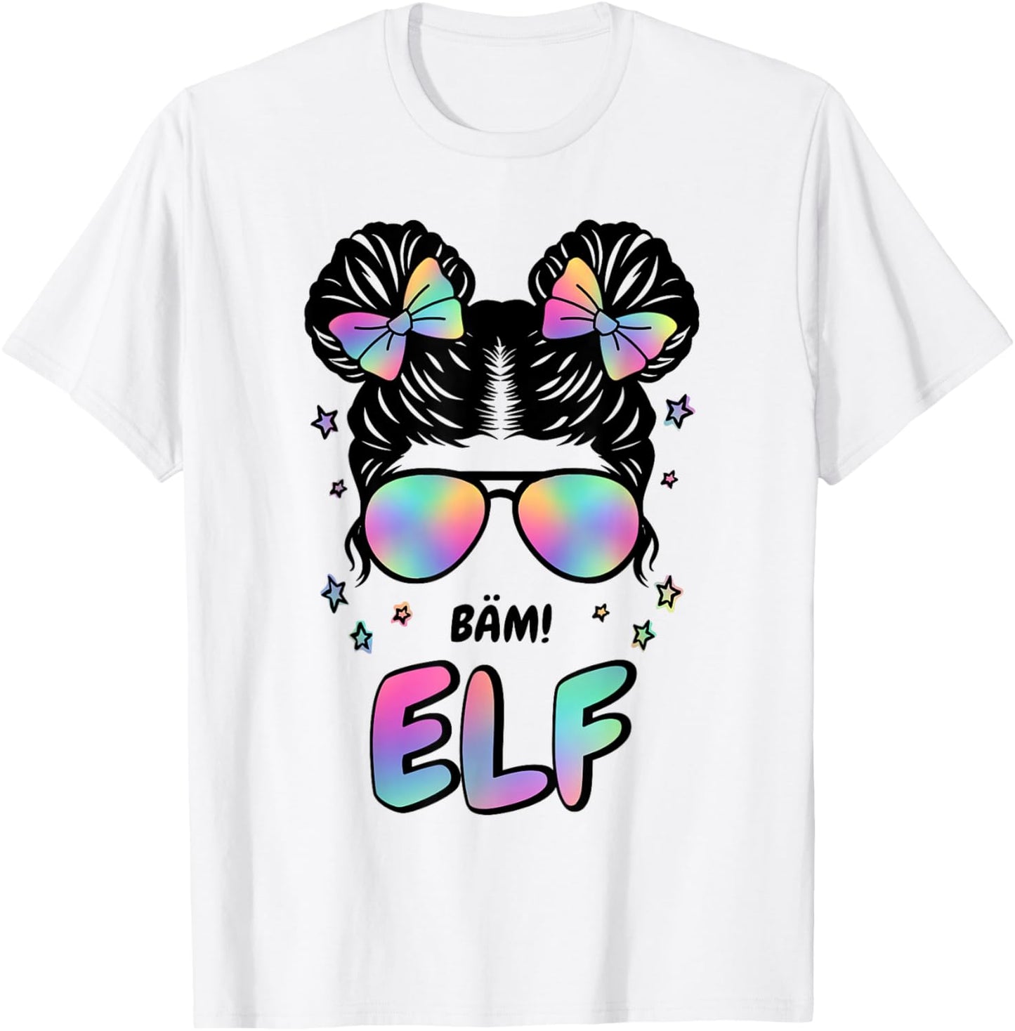 11th Birthday Girl Messy Bun Bäm! 11 T-Shirt - T-Shirt | White