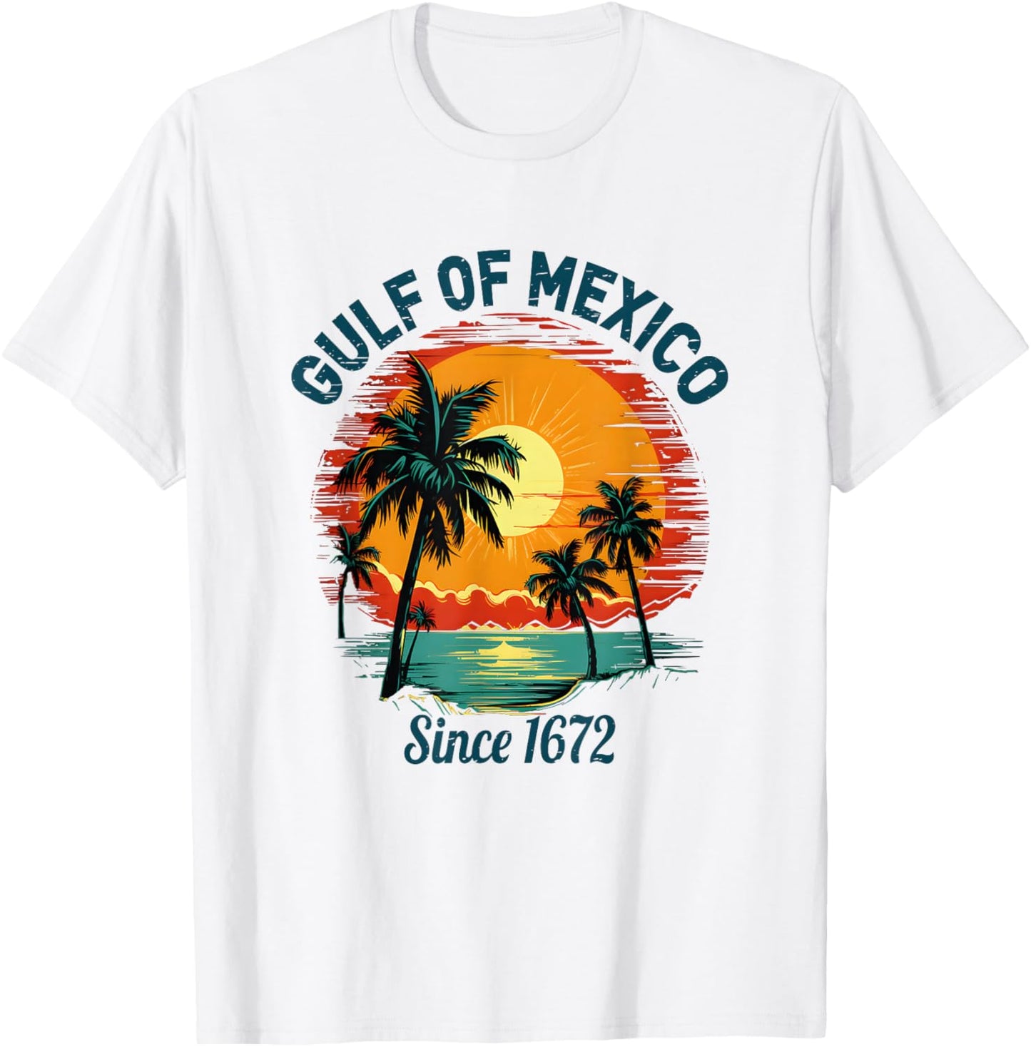 Gulf of Mexico Since 1672 Retro Vintage Historical T-Shirt - T-Shirt | White
