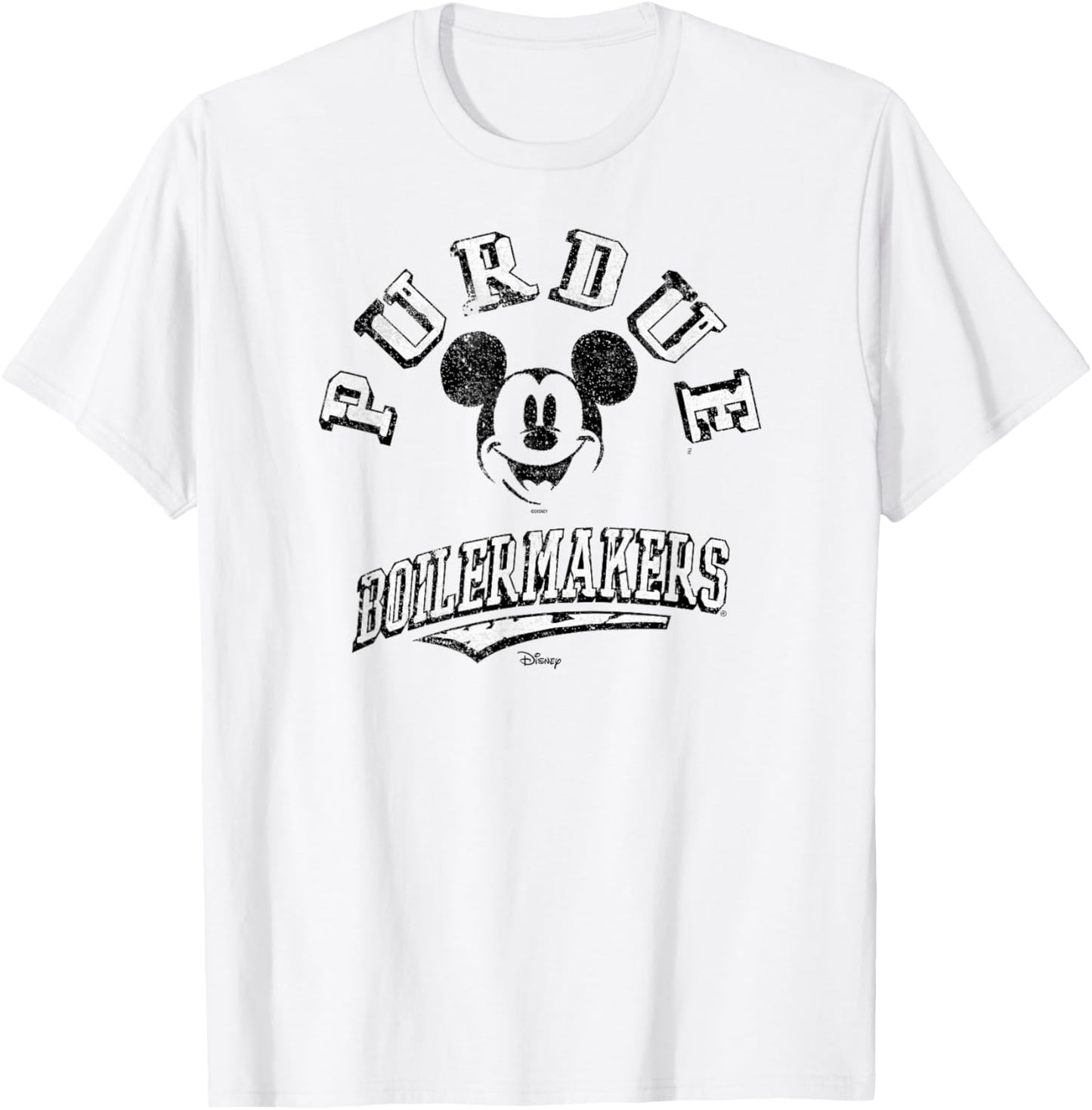 Purdue Boilermakers Mickey Mouse Retro Gray T-Shirt - T-Shirt | White