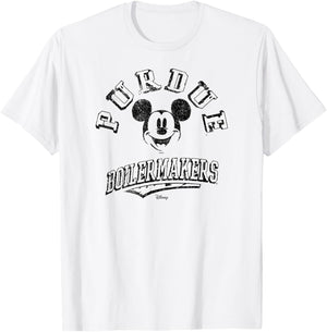Purdue Boilermakers Mickey Mouse Retro Gray T-Shirt - T-Shirt | White
