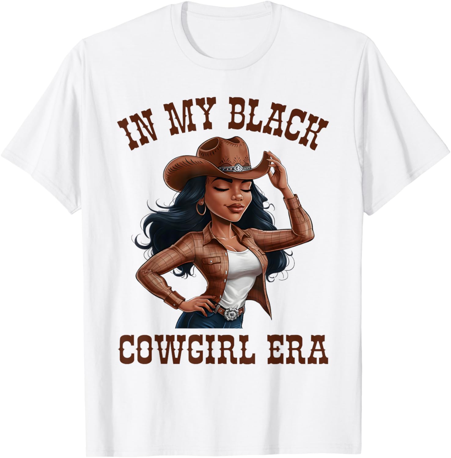 In My Black Cowgirl Era Western Country Cowgirls Matching T-Shirt - T-Shirt | White