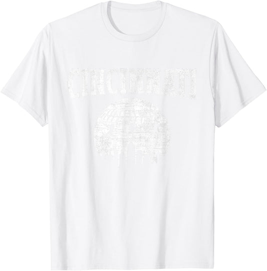 Cincinnati Baseball City Vintage Style Gameday Baseball T-Shirt - T-Shirt | White