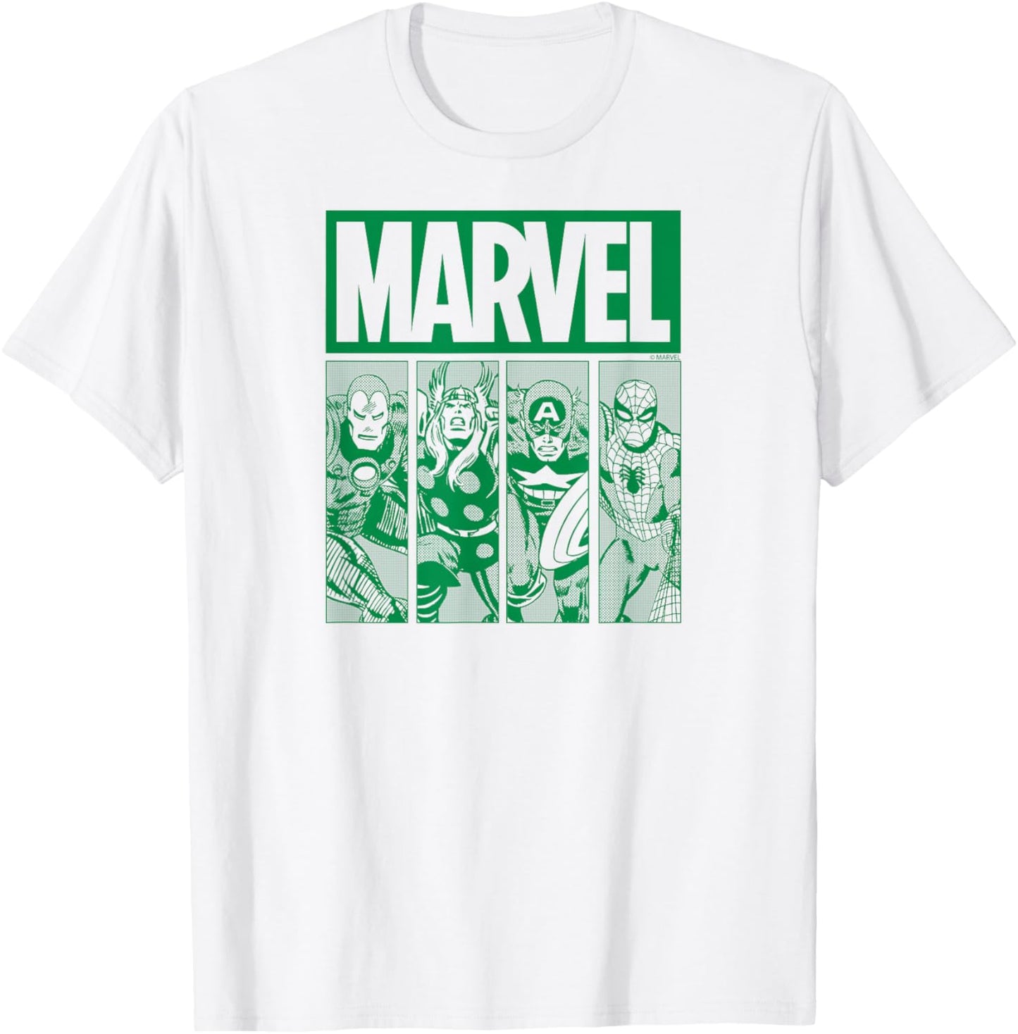 Marvel - Green Grid St. Patrick's Day T-Shirt - T-Shirt | White