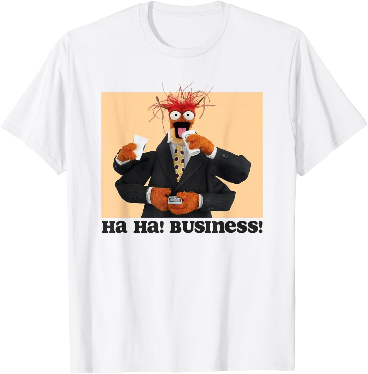 Disney The Muppets Pepe The King Prawn Ha Ha Business T-Shirt - T-Shirt | White