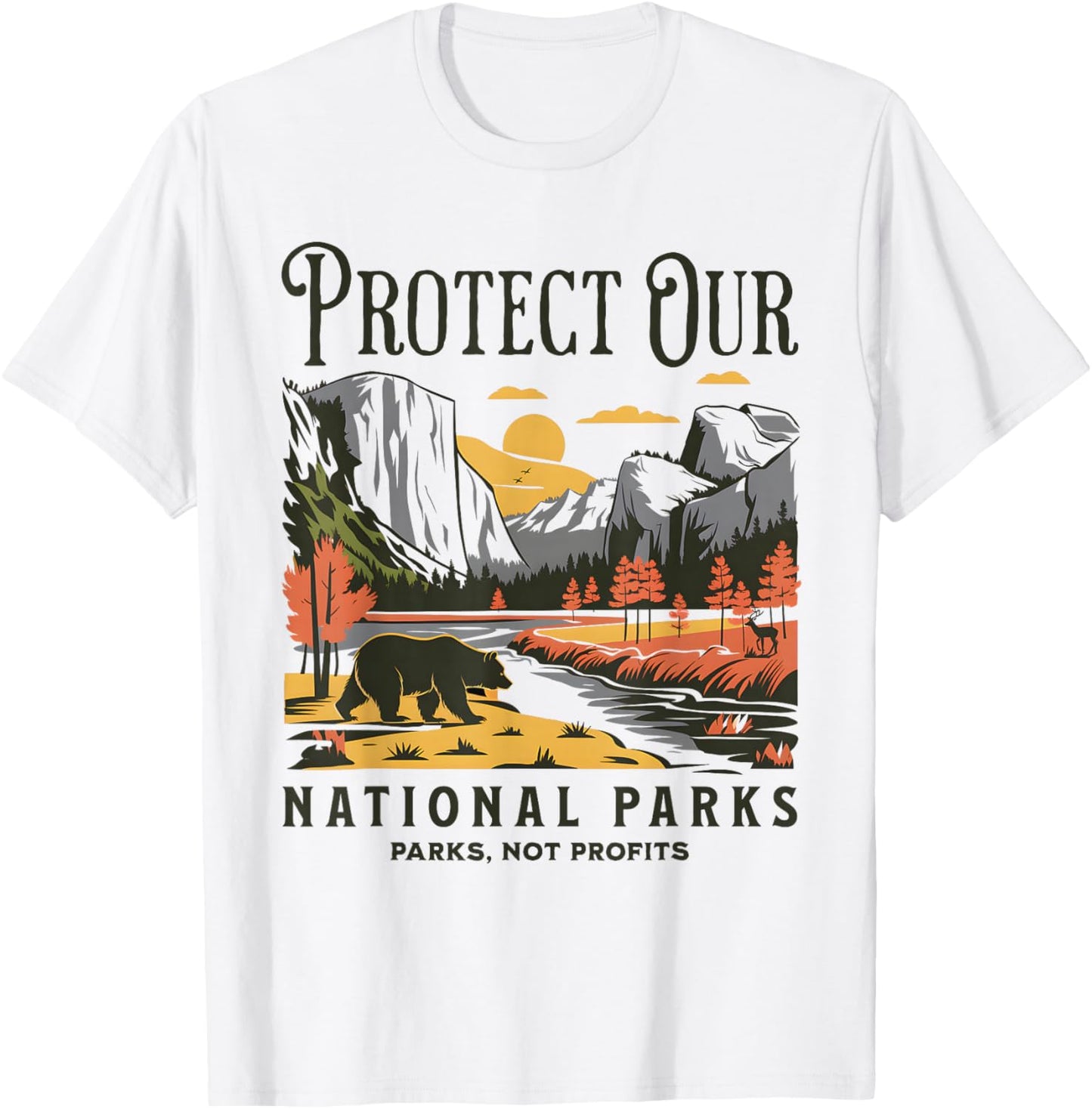 Protect Our National Parks Defund Doge Parks Not Profits T-Shirt - T-Shirt | White