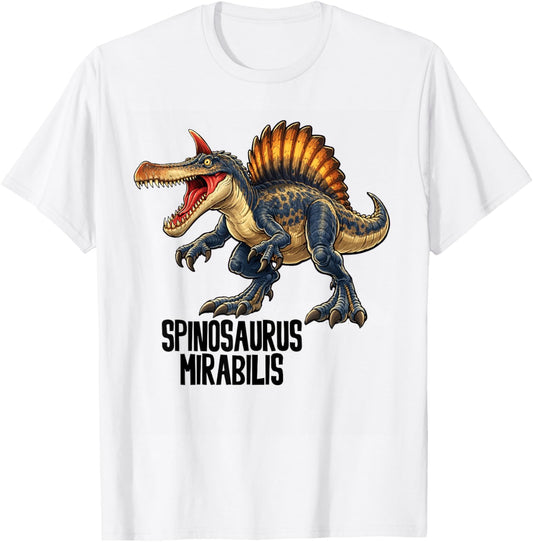 Spinosaurus Mirabilis - Dinosaur Paleontology T-Shirt - T-Shirt | White