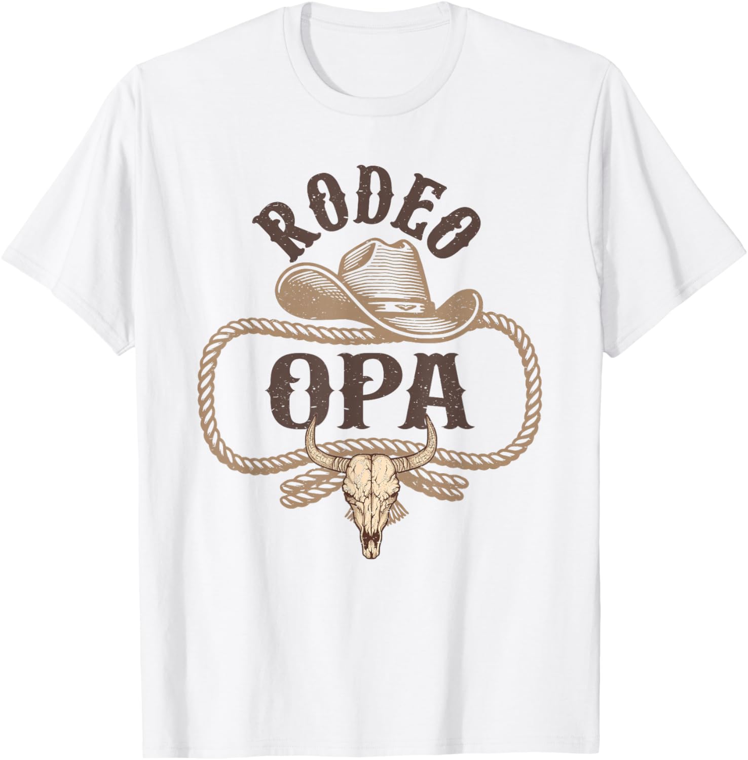 Rodeo Opa Cowboy Cowgirl Birthday Matching Family T-Shirt - T-Shirt | White
