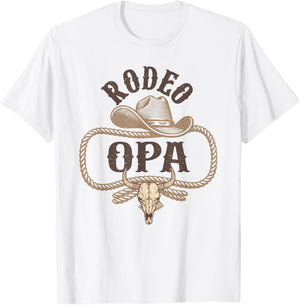 Rodeo Opa Cowboy Cowgirl Birthday Matching Family T-Shirt - T-Shirt | White