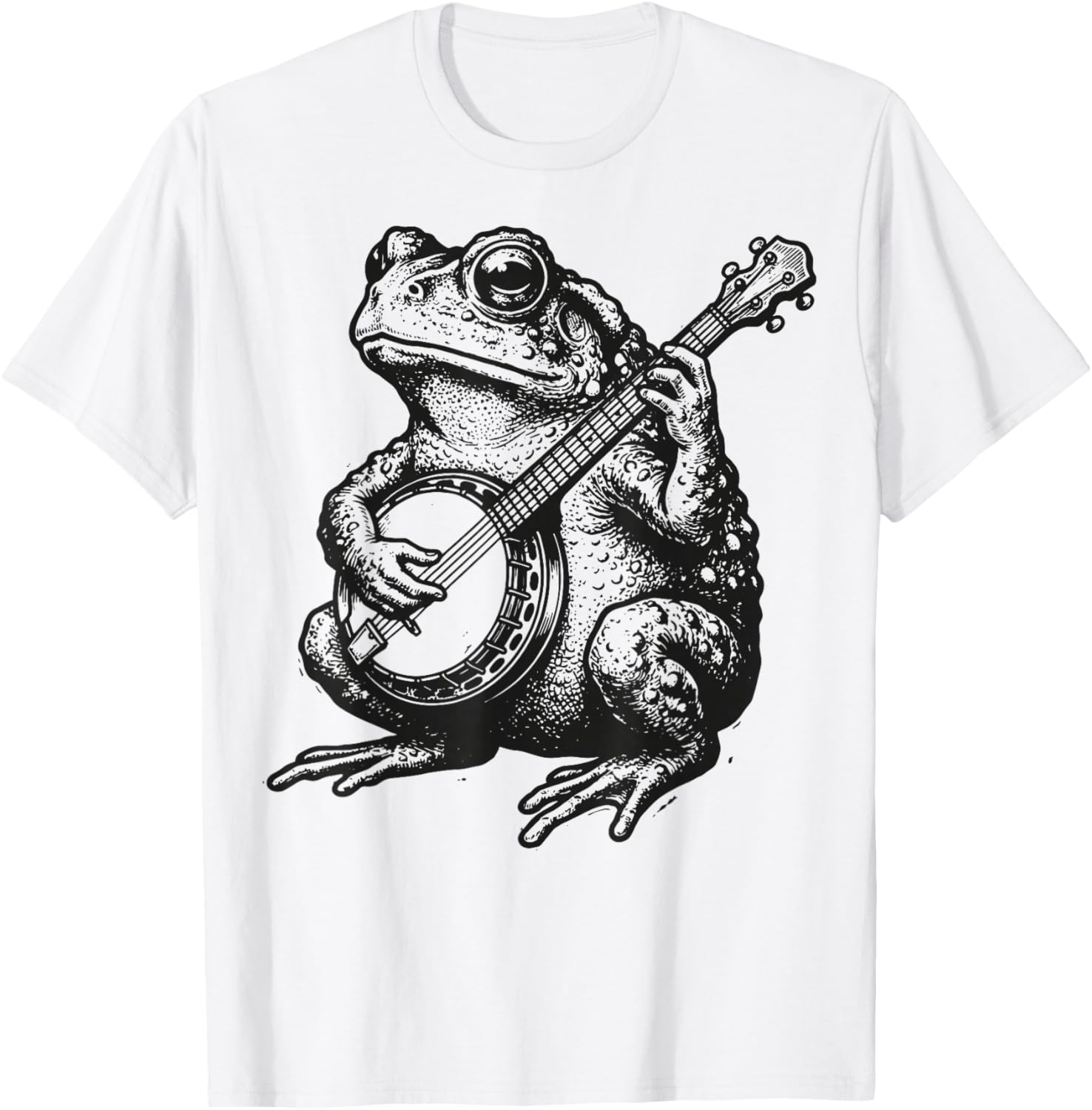 Frog Playing Banjo T-Shirt - T-Shirt | White
