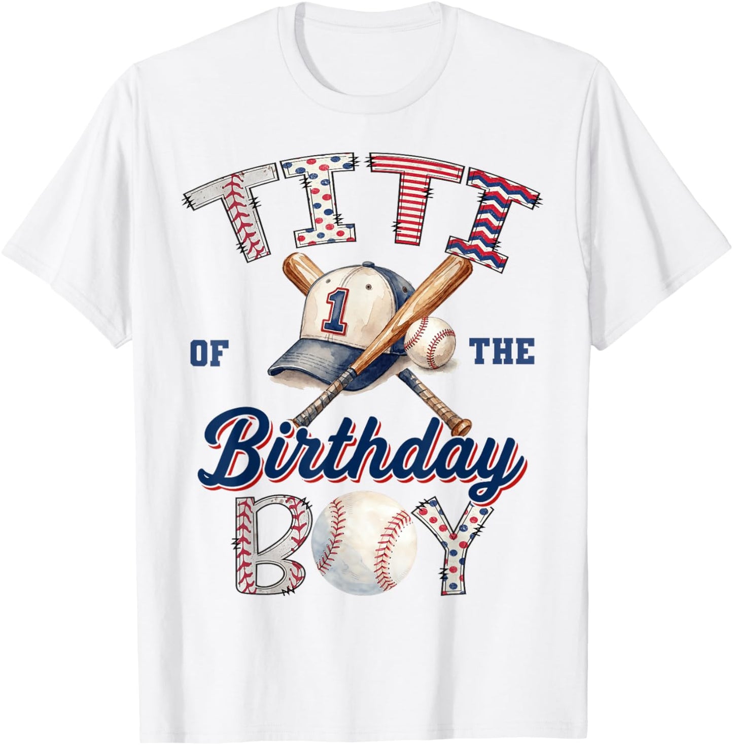 Titi of the Birthday Boy Baseball Party Family Matching T-Shirt - T-Shirt | White