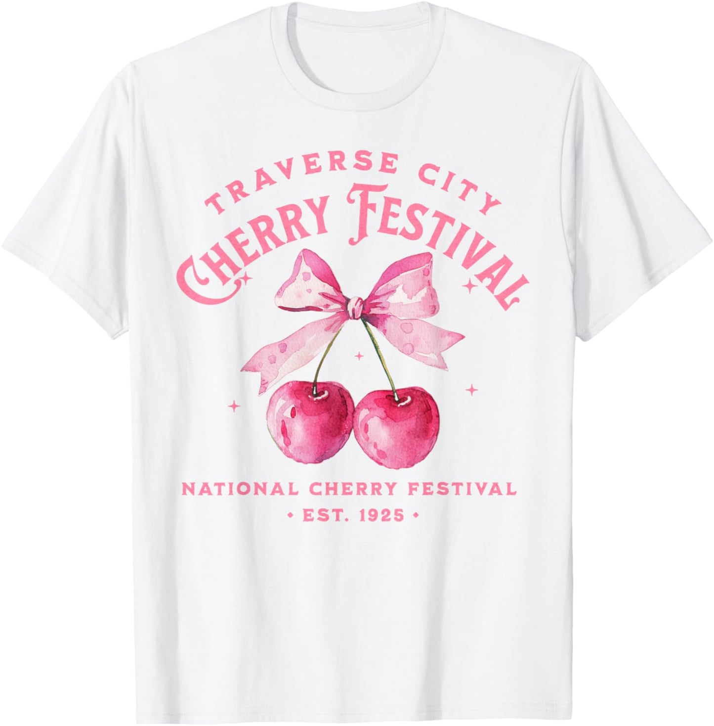 Traverse City Cherry Festival Inspired Design T-Shirt - T-Shirt | White