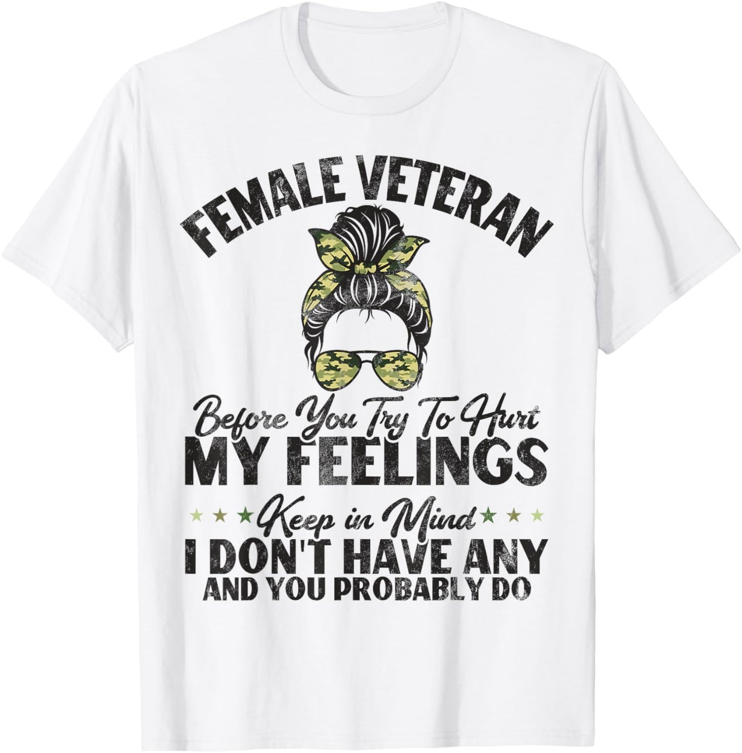 Female Veteran Veteran's Day Women Veteran Soldier Patriotic T-Shirt - T-Shirt | White