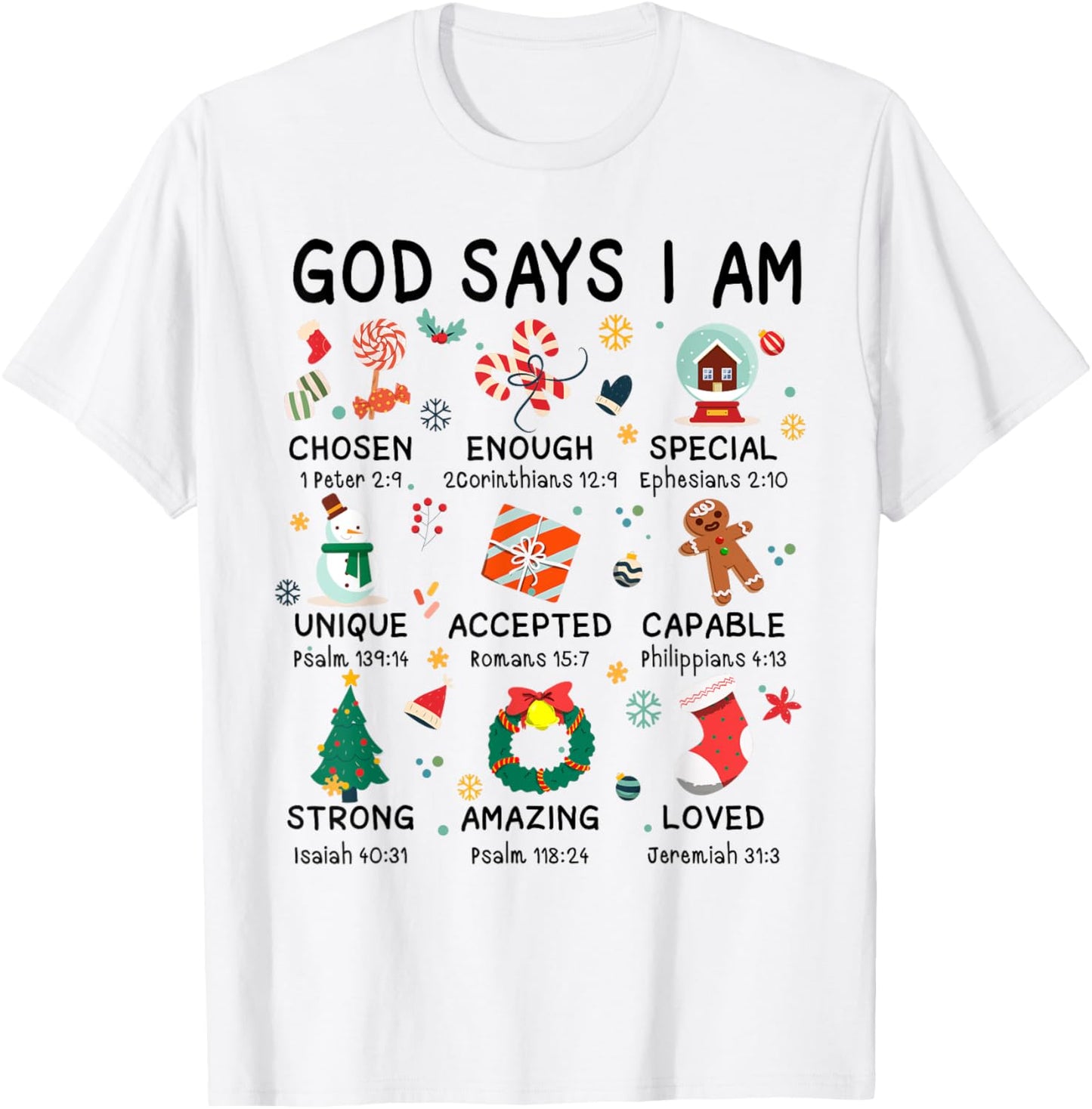God Says I Am Cute Christmas Xmas Christian Boys Girls T-Shirt - T-Shirt | White