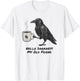 Hello Darkness My Old Friend, Raven and Coffee, Halloween T-Shirt - T-Shirt | White
