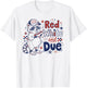 Red White and Due Funny Pregnancy Raccoon T-Shirt - T-Shirt | White