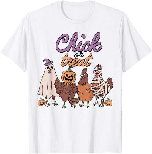 Chick Or Treat Funny Halloween For Chickens Lovers T-Shirt - T-Shirt | White