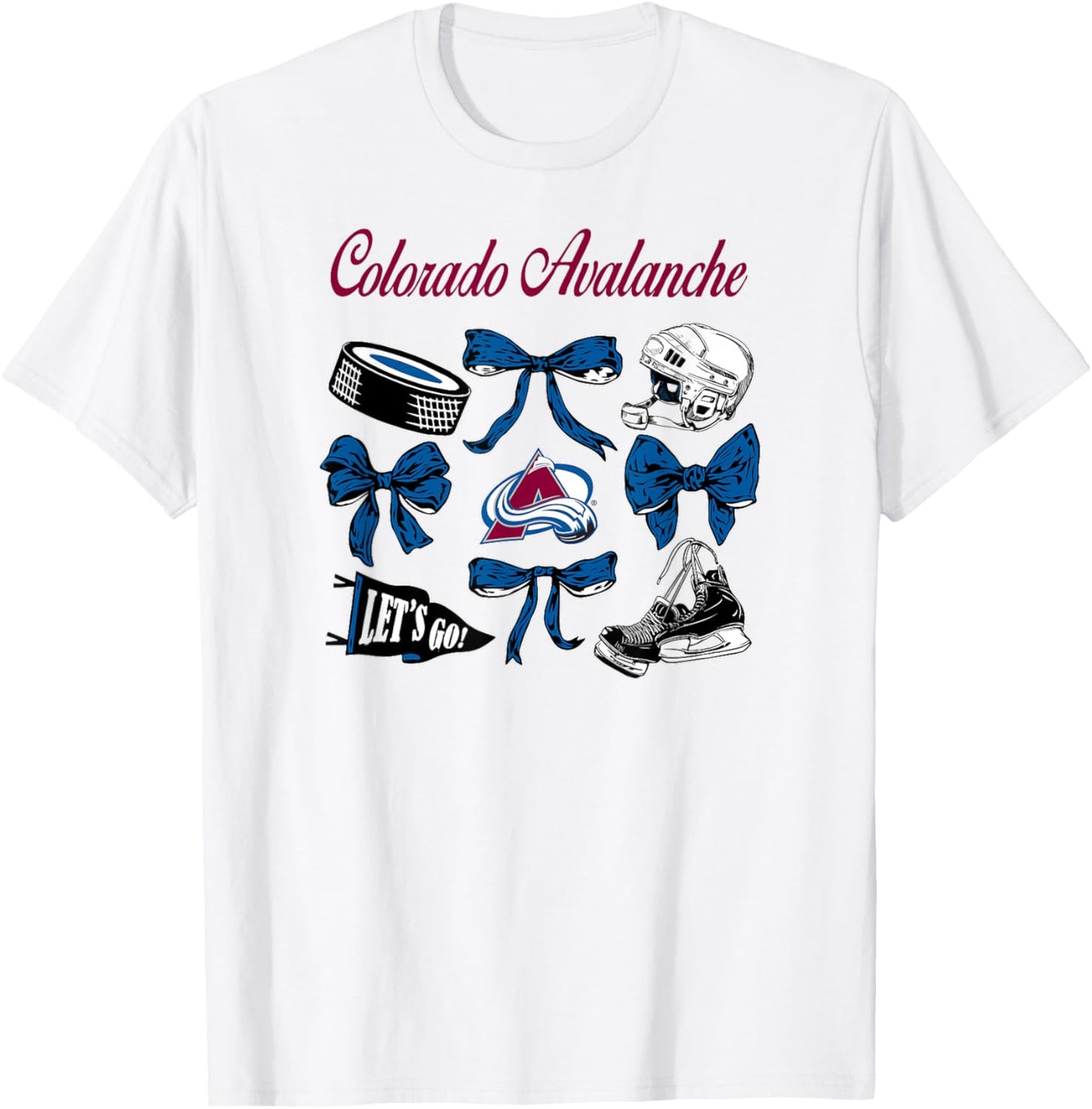 Colorado Avalanche Bows Gray NHL Officially Licensed T-Shirt - T-Shirt | White