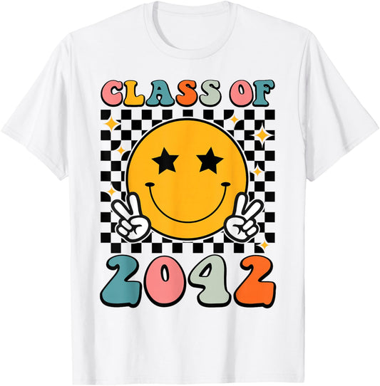 Retro Class of 2042 Grow with Me Graduation 2042 Senior 42 T-Shirt - T-Shirt | White