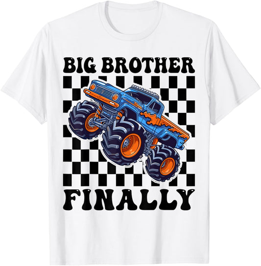 Big Brother Finally 2026 Announcement Monster Truck Boys Boy T-Shirt - T-Shirt | White