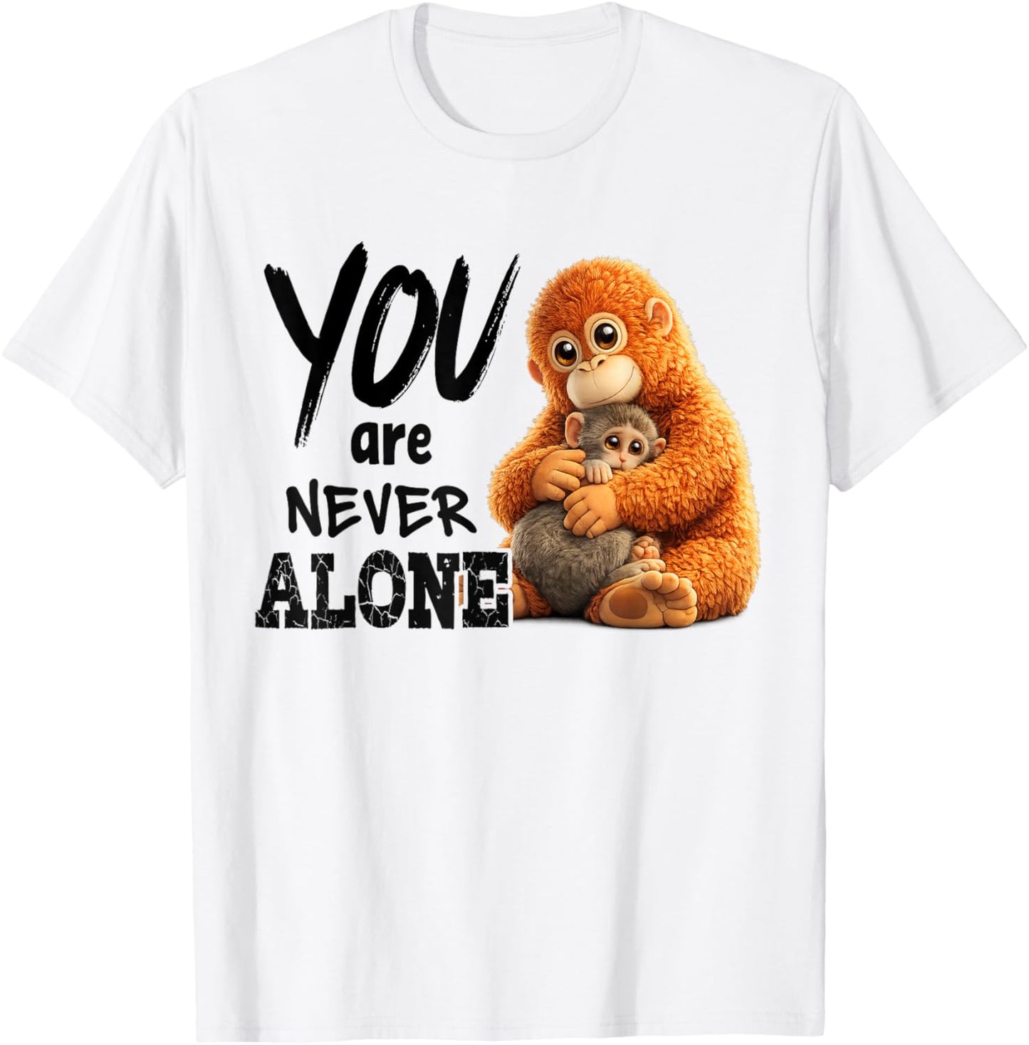 You are Never Alone Punch Monkey Animal Lover T-Shirt - T-Shirt | White
