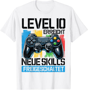 10. Geburtstag Jungen Video Gamer Level 10 Erreicht Kids T-Shirt - T-Shirt | White