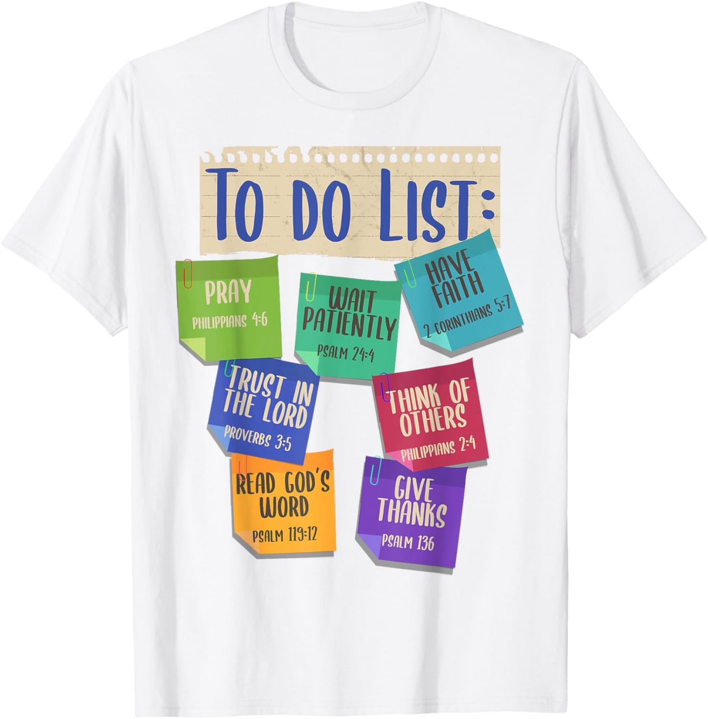 Christian To Do List Faith Bible Verse Religious Christian T-Shirt - T-Shirt | White
