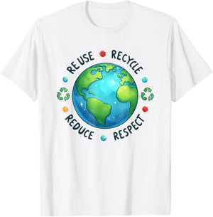 Recycle Earth Day T-Shirt - T-Shirt | White