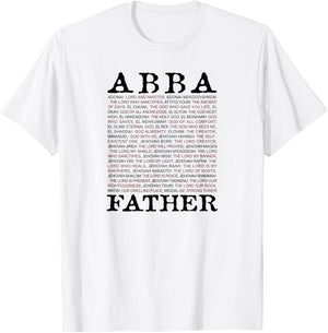 Abba; Father And Other Names of God From The Christian Bible T-Shirt - T-Shirt | White