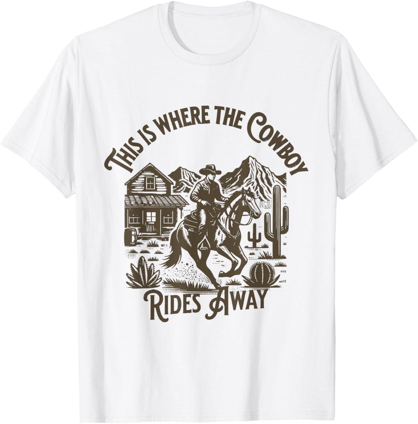 This is Where the Cowboy Rides Away Shirt, Vintage Cowboy T-Shirt - T-Shirt | White