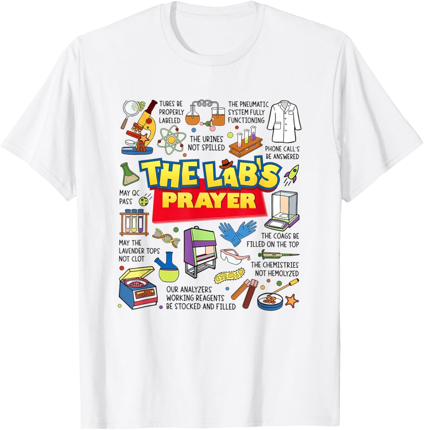 The Lab's Prayer Lab Week 2026 Medical Lab Science T-Shirt - T-Shirt | White